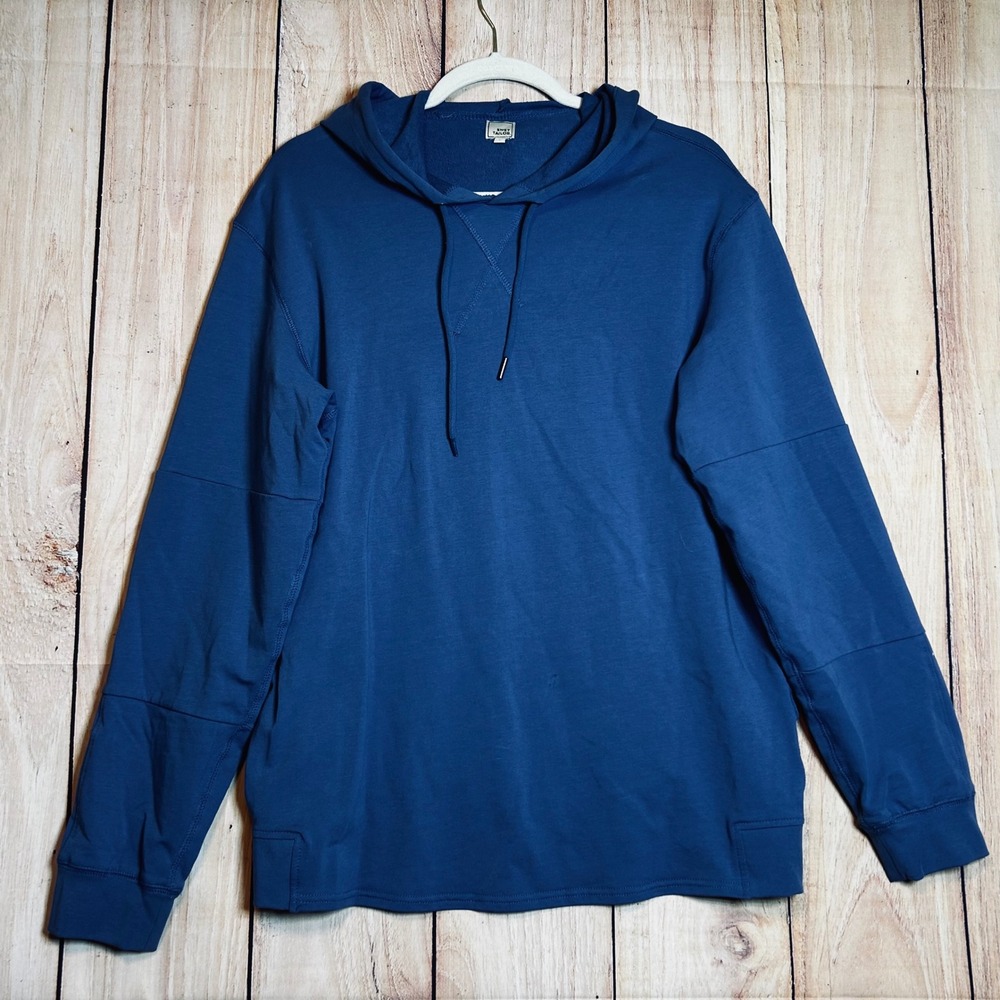 Swet Tailor Hoodie Mens Medium Blue Long Sleeve Pullover Athleisure Minimalist